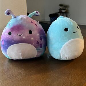 Squishmallow Purple Galaxy and Light Blue Plush Set